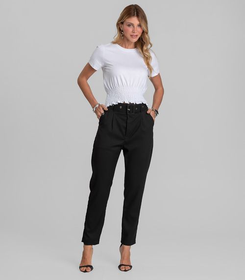 Calça Cenoura Feminina Com Cinto Dianna Preto
