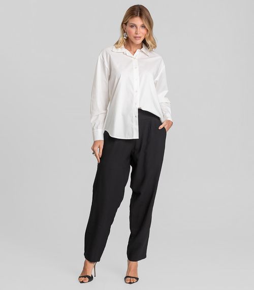 Calça Pantalona Feminina Em Alfaiataria Dianna Preto