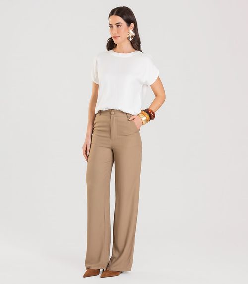 Calça Wide Leg Feminina Dianna Marrom