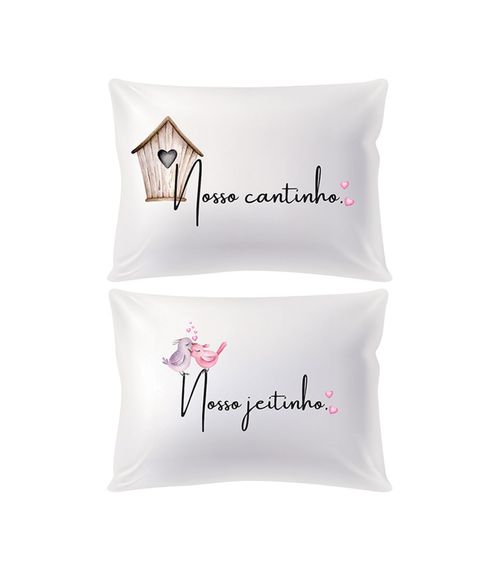 Jogo De Fronhas Divertidas 2 Peças Vivaldi Branco