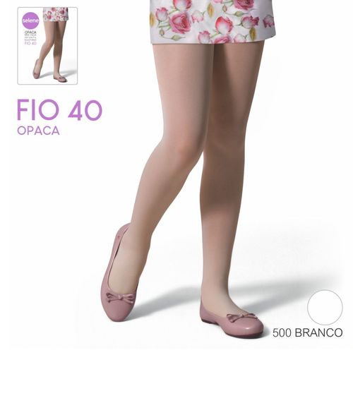 Meia Calça Infantil Fio 40 Selene Branco