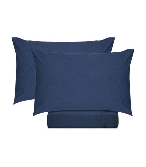 Jogo De Cama King Malha 3 Peças Fusion Vivaldi Azul