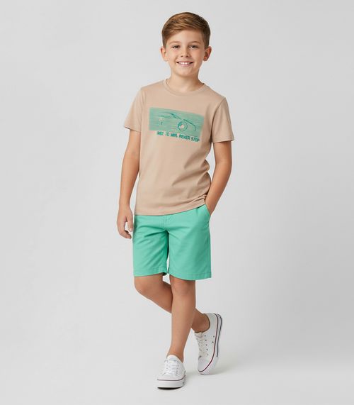 Conjunto Infantil Camiseta Com Bermuda Select Marrom