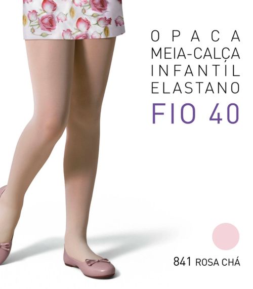 Meia Calça Infantil Fio 40 Selene Rosa