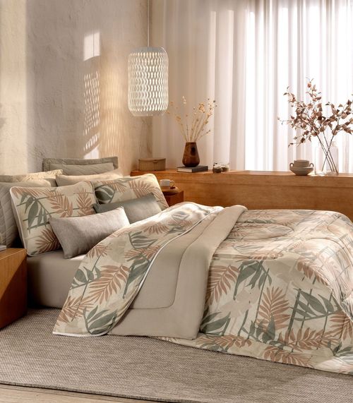 Edredom Casal Estampado Vivaldi Bege