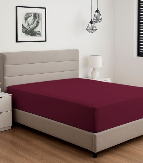 Lençol Liso Queen Com Elástico Vivaldi Vermelho