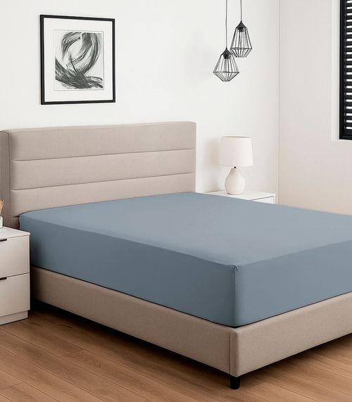 Lençol Liso Queen Com Elástico Vivaldi Azul
