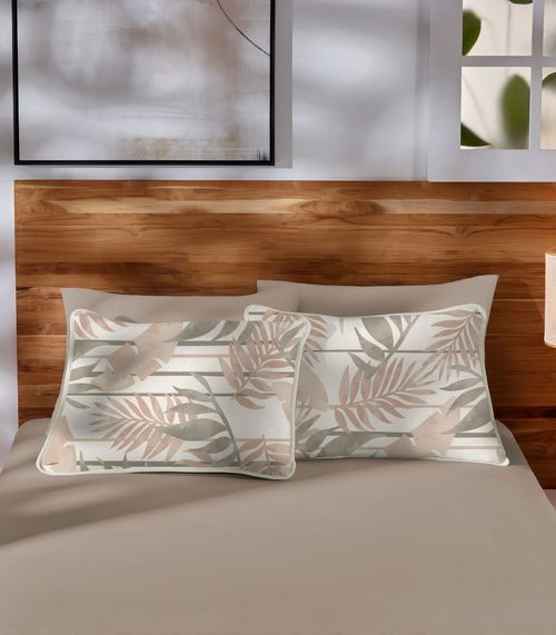 Jogo de Cama Casal Estampado 3pçs Vivaldi Bege