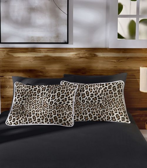 Jogo de Cama Queen 3pçs Estampado Vivaldi Preto