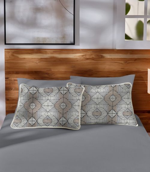 Jogo de Cama Casal Estampado 3pçs Vivaldi Cinza