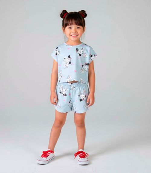 Conjunto Infantil Feminino Short E Blusa Select Azul