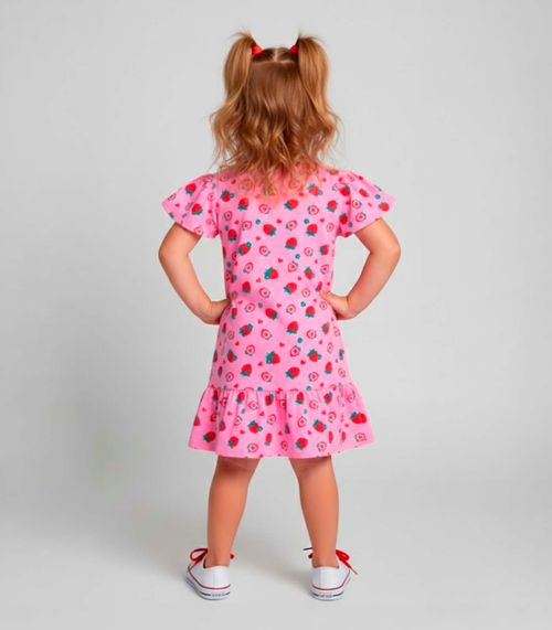 Vestido Infantil Com Babado Franzido Select Vermelho