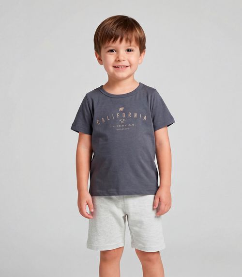 Conjunto Infantil Camiseta com Bermuda Select Cinza
