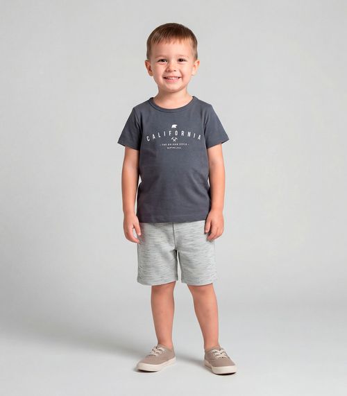 Conjunto Infantil Camiseta e Bermuda Select Bege