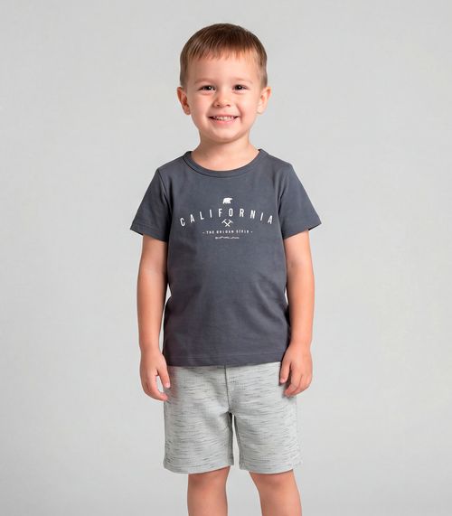 Conjunto Infantil Camiseta e Bermuda Select Bege