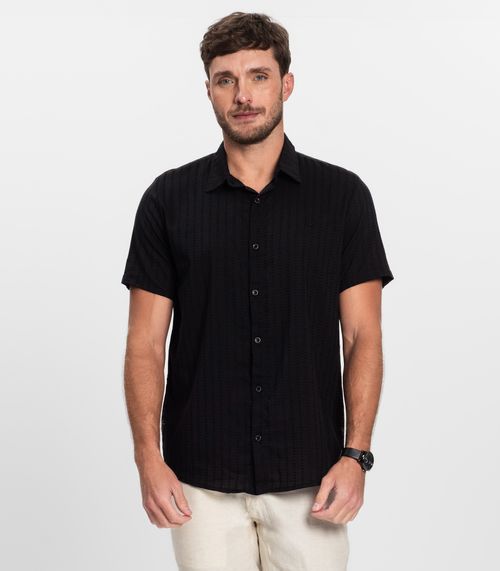 Camisa Masculina Manga Curta Diametro Preto