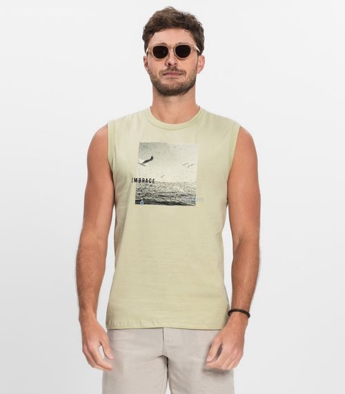 Regata Masculina Meia Malha Diametro Verde