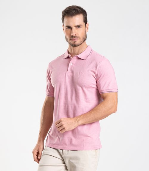 Polo Piquet Masculina Diametro Rosa