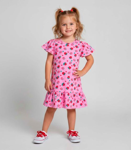 Vestido Infantil Com Babado Franzido Select Vermelho
