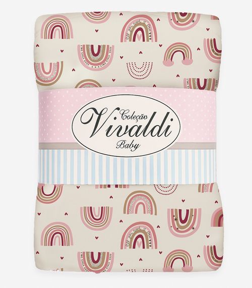 Manta Dupla Face Baby Vivaldi Rosa