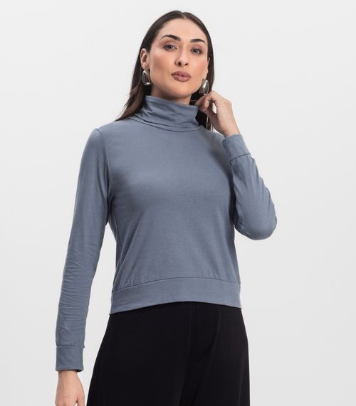 Moletom Gola Alta Infinita Cor Feminino Cinza