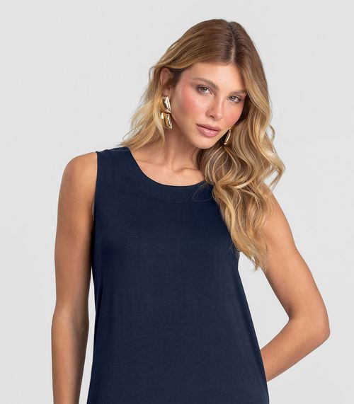 Vestido Midi Feminino em Malha Visco Dianna Azul