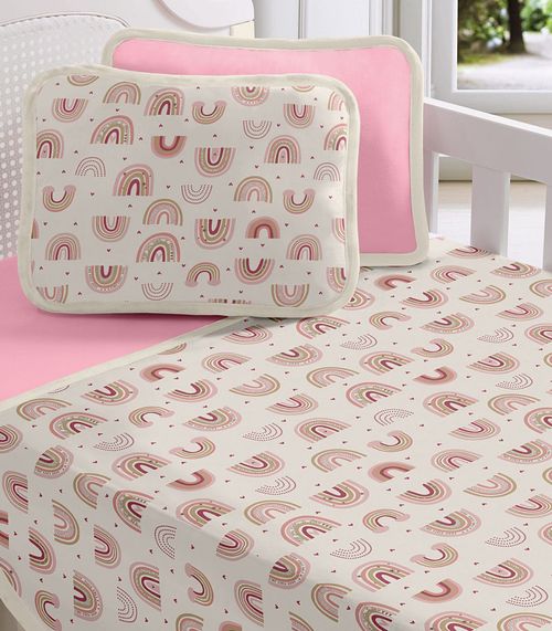 Jogo Cama Baby Estampado Vivaldi Rosa
