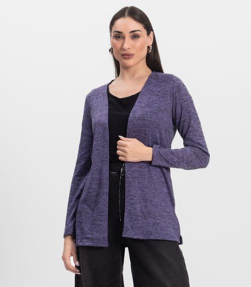 Cardigan Feminino Alongado Infinita Cor Roxo