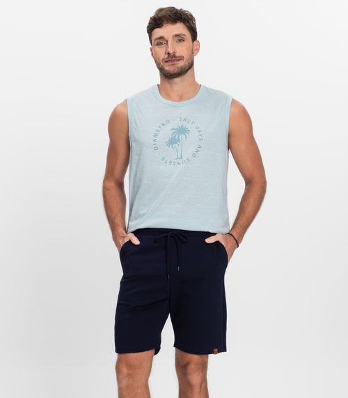 Bermuda Masculino De Moletinho Piquê Diametro Azul