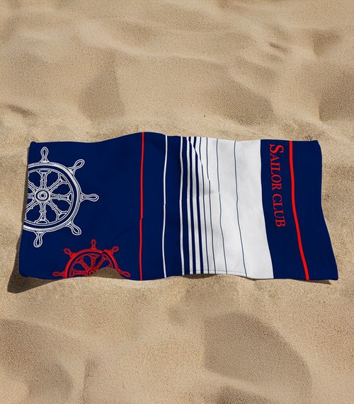 Toalha De Praia Estampada Toque Aveludado Rozac Azul