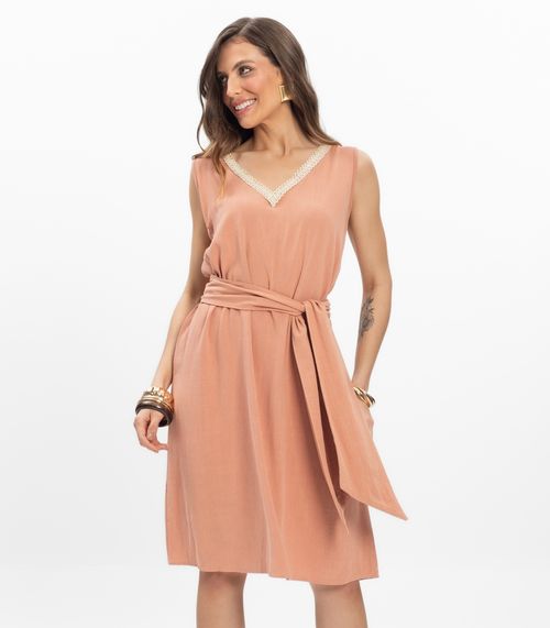 Vestido Curto Linho Strong Feminino Endless Marrom