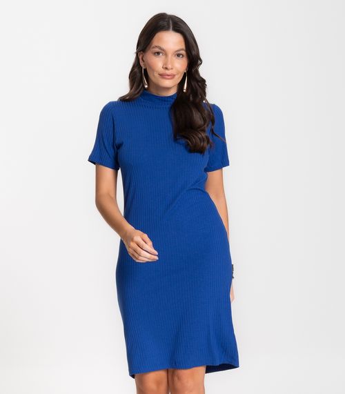 Vestido Feminino Canelado Infinita Cor Azul