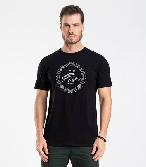 Camiseta Meia Malha Masculina Diametro Preto