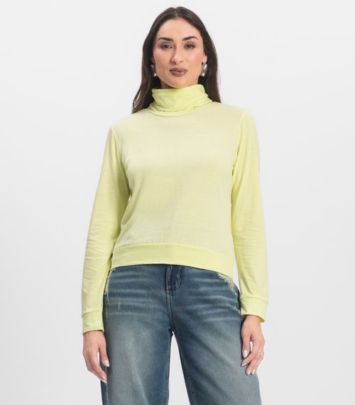 Moletom Gola Alta Infinita Cor Feminino Amarelo