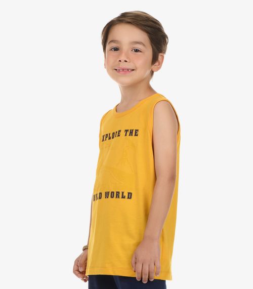 Conjunto Bermuda com Regata Menino Rovi Kids Amarelo