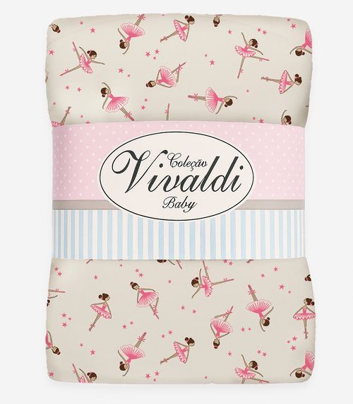 Manta Dupla Face Baby Vivaldi Rosa