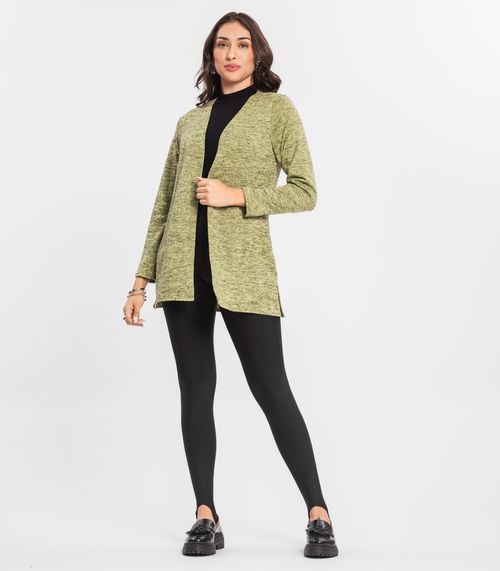 Cardigan Feminino Alongado Infinita Cor Amarelo