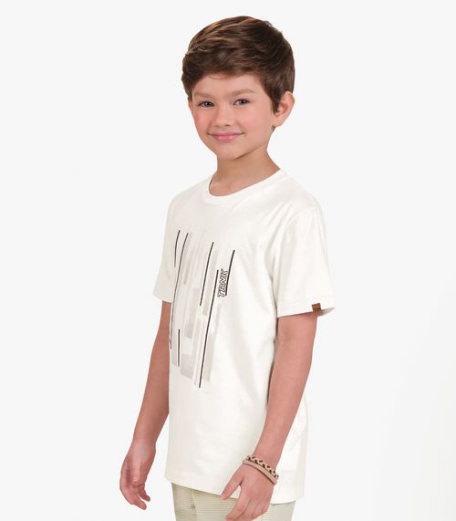Conjunto Camiseta com Bermuda Menino Trick Nick Bege