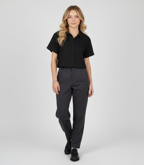 Camisa Feminina Tricoline Minty Preto