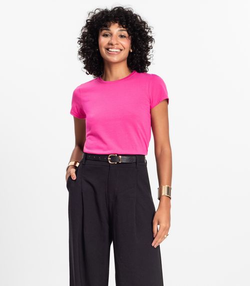 Blusa Feminina Cotton Leve Básica Rovitex Rosa