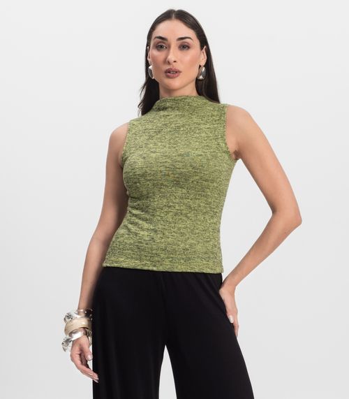 Regata Feminina com Gola Infinita Cor Amarelo