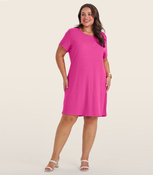 Vestido Feminino Plus Size Secret Glam Rosa