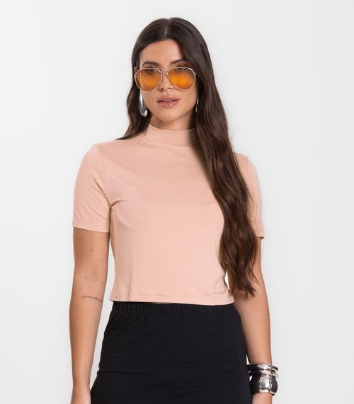 Blusa Cropped Feminina Select Bege
