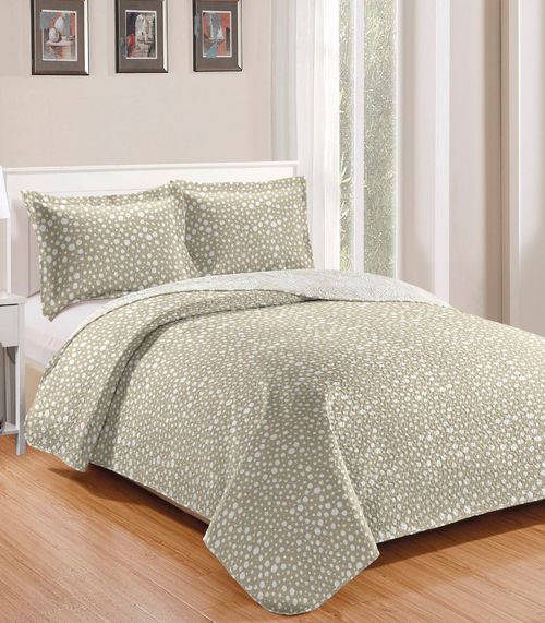 Colcha Queen Bouti Patchwork Microfibra Rozac Bege