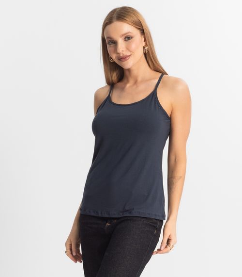 Blusa Feminina de Alças Básica Rovitex Azul