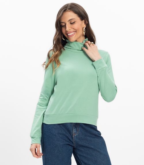 Moletom Gola Alta Infinita Cor Feminino Verde
