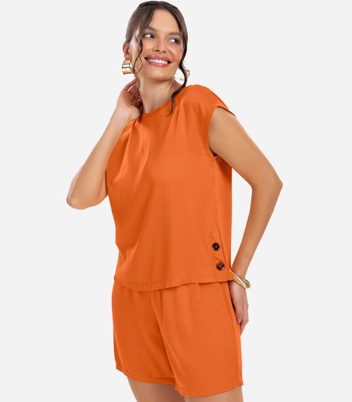 Shorts Feminina Viscose Rovitex Laranja
