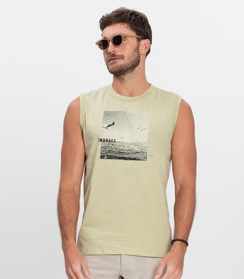 Regata Masculina Meia Malha Diametro Verde