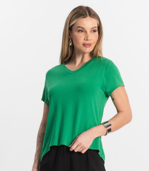 Blusa Básica Feminina Viscotorcion Rovitex Verde