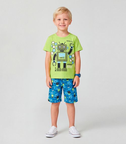 Pijama Infantil Menino Brilha No Escuro Select Verde